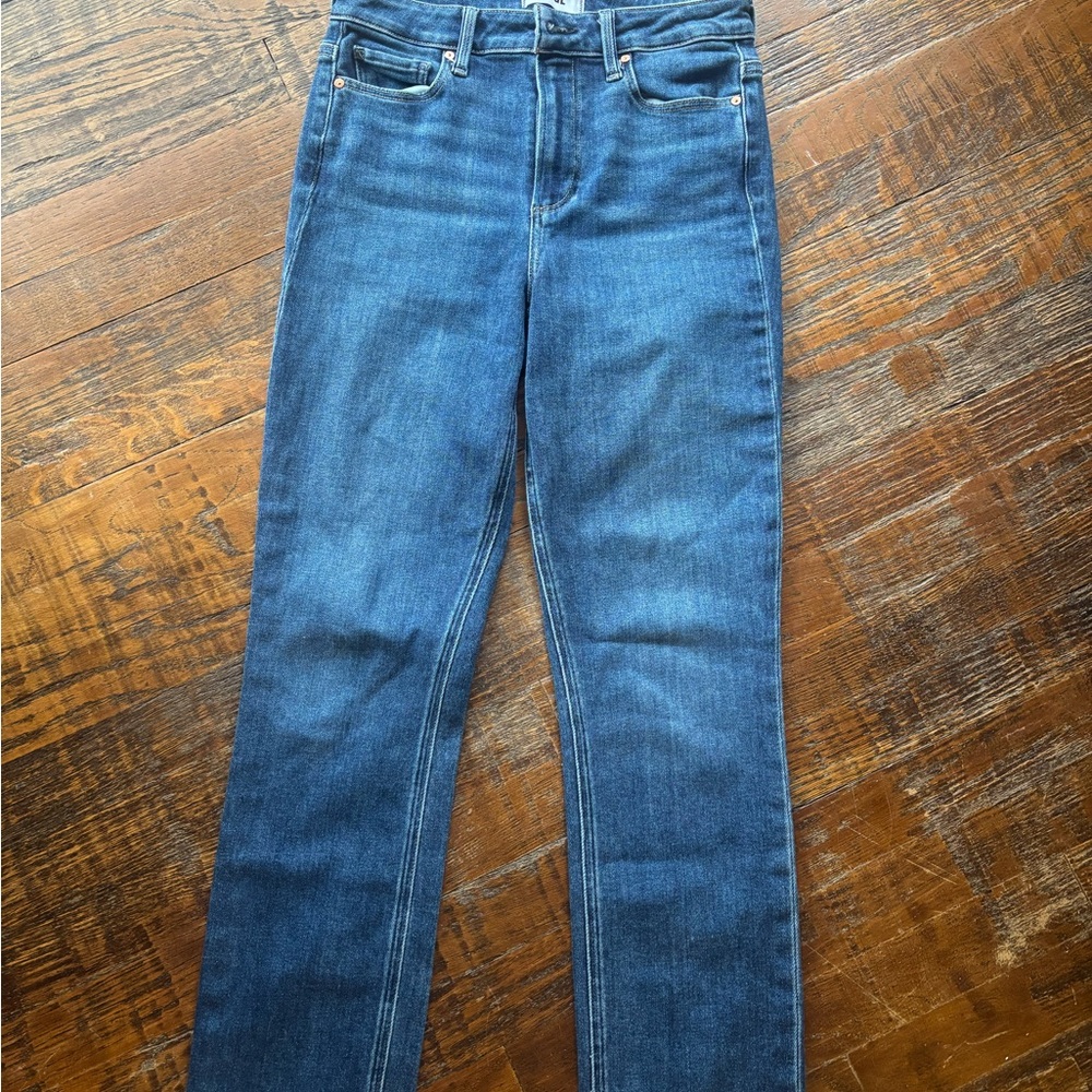 PAIGE Dark Blue Straight Leg Jeans